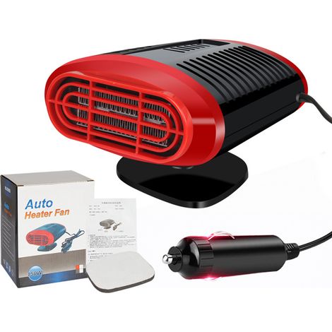 Ventilateur de chauffage de voiture réglable à 360 degrés, 150W, chauffage rapide, désembueur de pare-brise Portable pour véhicules, 12V, rouge, noir (1/5)