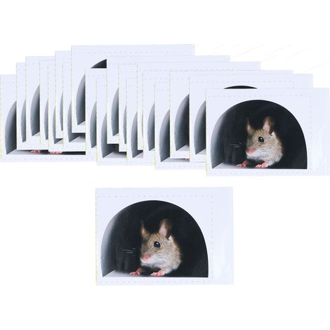 Autocollants muraux trou de souris, 20 pièces, dessin animé réaliste, mignon pour plinthes, meubles de cuisine, décoration de maison, type 2