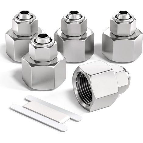 5 Pcs 4mm Tube OD x 1/4" filetage femelle BSP droite pousser pour connecter le raccord pneumatique de Tube d’écrou de verrouillage, KPCF4-02 adaptateur de ligne d’air rapide (1/4)