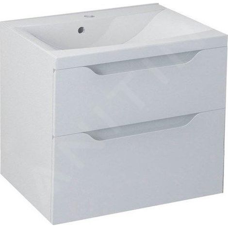 Sapho Wave - Meuble vasque, 600x650x480 mm, 2 tiroirs, blanc WA060-3030 (1/2)