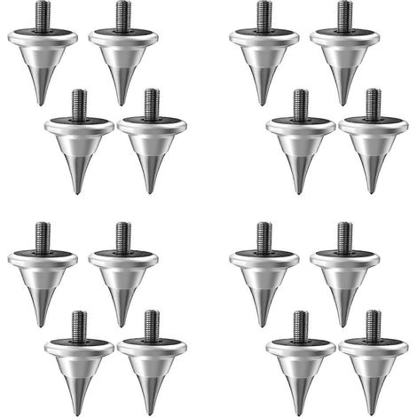 4 pieds de support isolants pour haut-parleurs, avec cône amortisseur, pour platine vinyle, enregistreur et amplificateur audio Hi-Fi M8 argenté. (1/3)