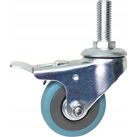 Roulette pivotante de 50 mm avec tige et frein (1/5)