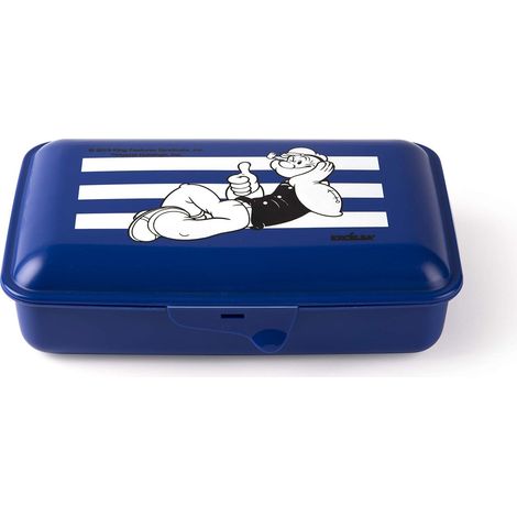 Boîte à repas avec couverts en fer Bleu 22 x 13 cm (1/3)