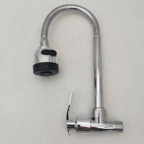 (B) Robinet de cuisine à 2 modes de sortie, robinet en silicone, robinet d'évier rotatif à 360°, universel (1/5)
