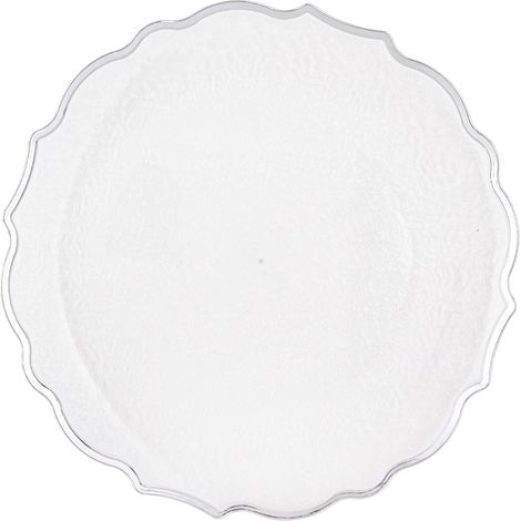 Support d'assiette, sous-assiette, 2 x 33 x 33 cm, argent transparent (1/4)