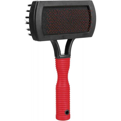 Brosse souple, double, plast./nylon & poils métal 10 × 17 cm (1/2)