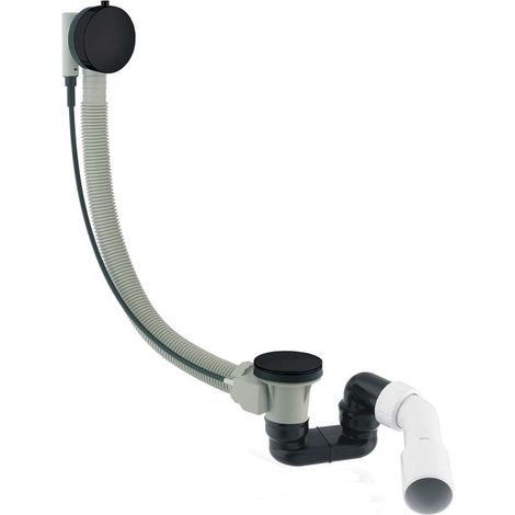 OMNIRES CGS - Garniture de vidage et trop-plein pour baignoire, longueur 81 cm, noir mat TK104-PLUS-3.43+64-SBL (1/2)