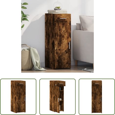 Buffet chêne -  Buffet chêne fumé 30x42,5x93 cm bois d'ingénierie (1/5)