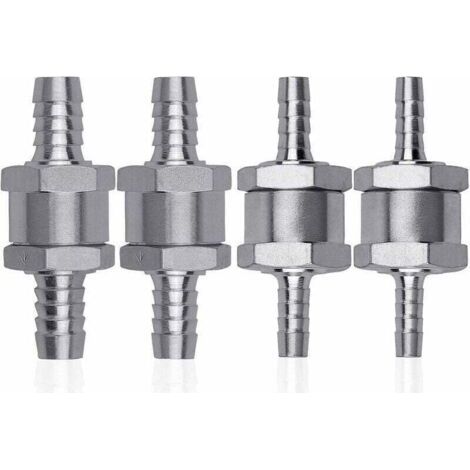 4 Pcs Clapet Anti-retour Gasoil en Alliage d'aluminium, 6/8/10/12mm Clapet de Carburant avec Flèche pour Essence Diesel Voiture Bateau Moto (1/4)