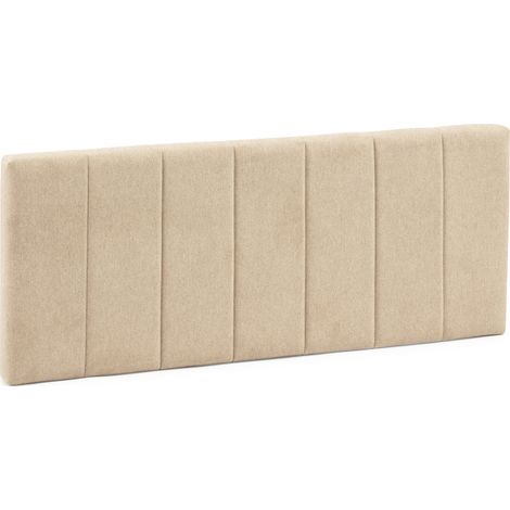 Cabecero tapizado MALMO 150x60 cm Color Beige. Acolchado con Espuma. Bordado Vertical. 8 cm de Grosor. Incluye herrajes para Colgar