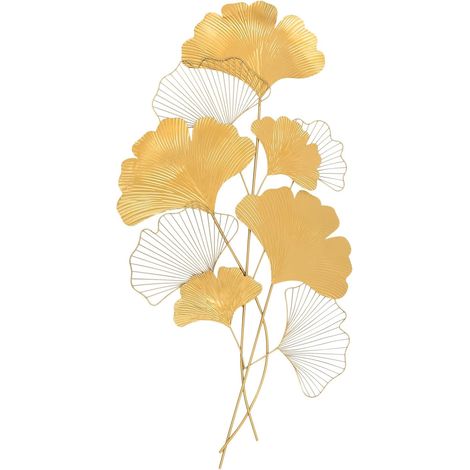 Ginkgo - Décoration murale 3D - En métal - Pour salon - En fer forgé - Style mural - Pour maisons, villas, restaurants d'hôtel, établissement public commercial (1/5)