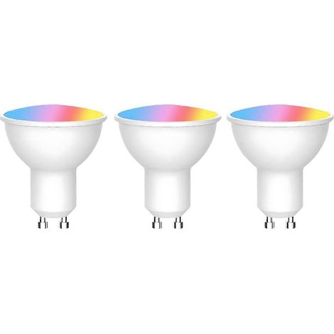 Ampoule LED connectée Tuya WiFi GU10, intensité variable, 6 W, 220 V, compatible avec l'application Smart Life et Alexa (lot de 3). (1/5)