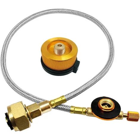 Adaptateur de recharge de propane pour réchaud de camping, brûleur pour bouteille plate de GPL, coupleur de réservoir de gaz, adaptateur pour réchaud portable. (1/5)