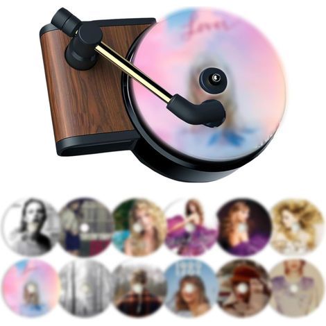 Lufterfrischer in Form eines Schallplattenspielers und eines Tate-Swift-Albumcovers – das ideale Accessoire für Musikliebhaber. Perfektes Geschenk für Musikbegeisterte. (1/5)