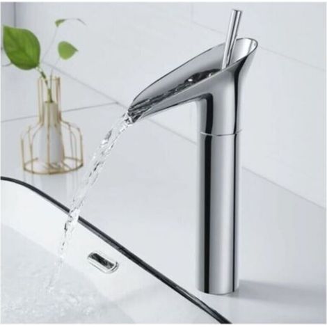 Bathroom Faucet, Bathroom Sink Faucet Chrome Retro Single Lever Bathroom Faucet, Brass High Counter Sink Faucet Hand Wash Faucet Vessel Faucet (1/5)