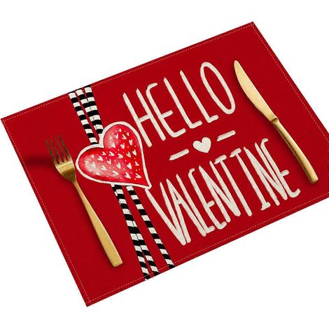Sets de table pour la Saint-Valentin, sets de table saisonniers pour anniversaires, décoration de cuisine et de salle à manger (1/5)