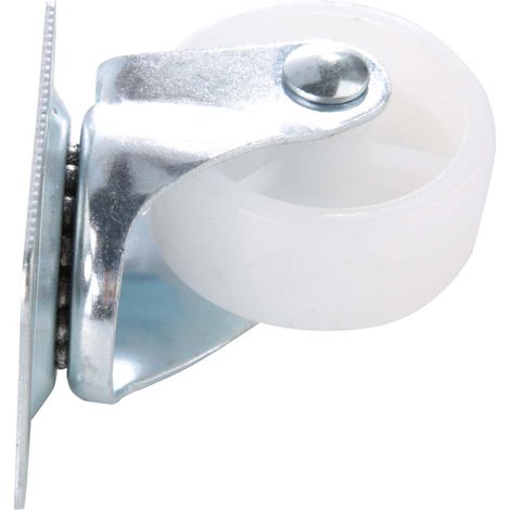 Lot de 4 roulettes pivotantes 3,8 cm polypropylène blanc meubles chaises bureau (1/5)