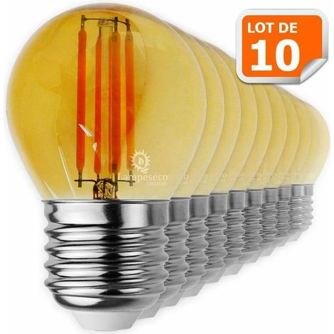 Lot de 10 Ampoules Led Filament forme G45 4 Watt (éq 42 watts) Culot E27 (1/2)