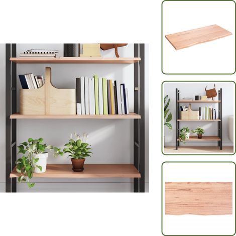 Wandregal Hellbraun 80x40x2 cm Massivholz Eiche Behandelt - Wandregal - Eichendielen - Holzmöbel - Rustikal - Wohnraum Dekoration (1/5)