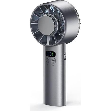 Ventilador portátil turbo con batería de 5200 mAh, ideal para viajes y acampadas, color negro. (1/5)