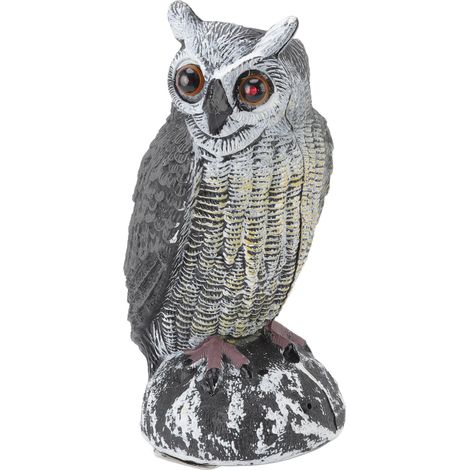 Hibou solaire aux yeux lumineux et au hululement réaliste, répulsif à oiseaux étanche et résistant au soleil pour la décoration de la maison, du jardin, de la terrasse et de la clôture. (1/5)