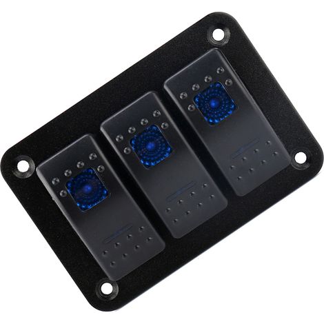 Panneau d'interrupteurs à bascule 3 positions 12-24V avec voyant LED pour camping-car, voiture, bateau (1/5)