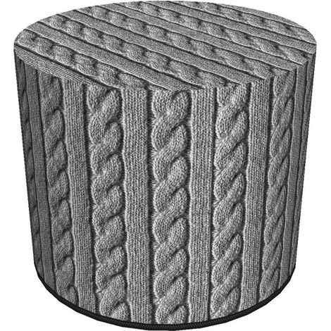 Puf impermeable Codura para hogar y jardín - Diseño trenzado, elegante, cómodo, estable, con cremallera, 40 cm, Bertoni (1/5)