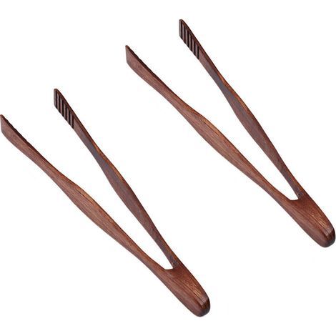 Le pinze da cucina in legno, adatte per grigliare ecc., possono essere utilizzate anche come posate o pinze per alimenti. (1/5)