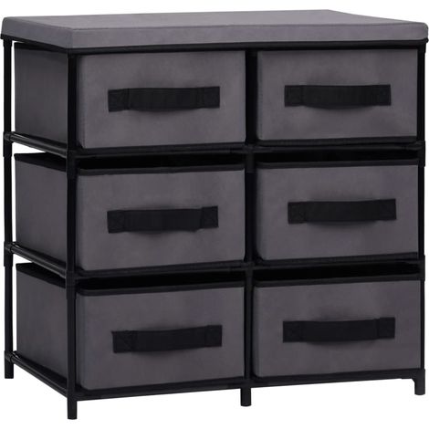 Armoire de rangement à 6 tiroirs 55x29x55 cm Gris Acier