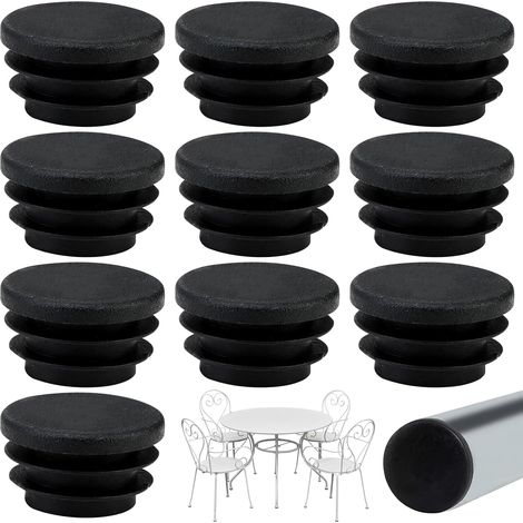 Bouchons à Lamelles - Lot de 10 - Polyéthylène Noir - Protection Tuyaux et Pieds - Intérieur Extérieur - Diamètre 25 mm (1/5)