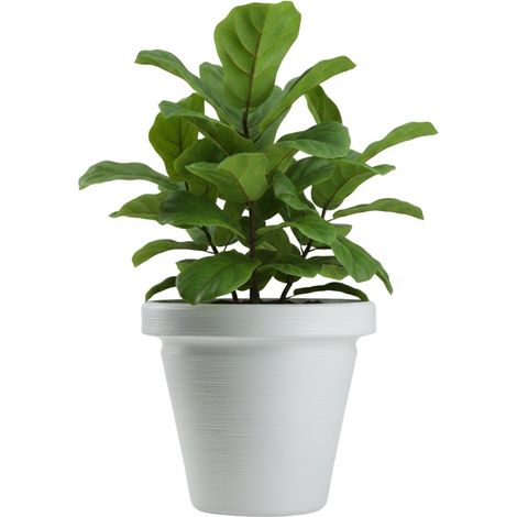 Maceta Srtia Riflo blanca, 40 x 46 cm.