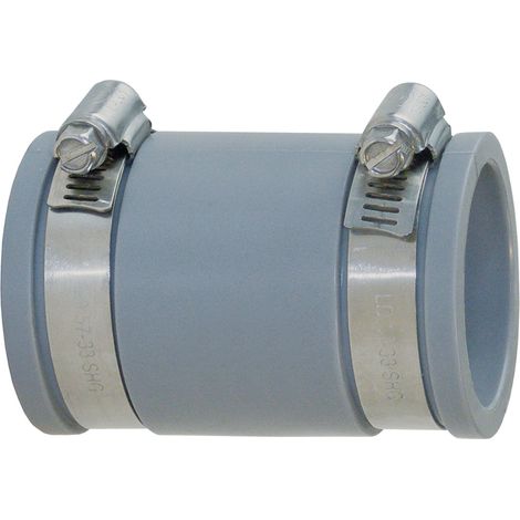 First Plast – Raccord d'évacuation PVC droit Ø38 à 45 mm – Manchon souple multi-matériaux – Connexion fiable et durable – Applications variées