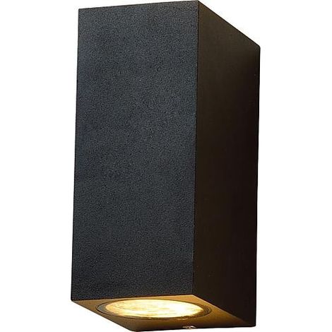Lampe exterieure LED, faisceau dessous/dessus,carre, culot G10 IP54, noir matt
