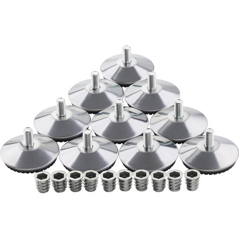 10er Set Verstellfüße MOBILIA inkl. Einschraubmuffen Ø 48 mm M8x16 (1/5)