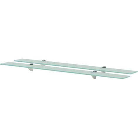 2 Étagères Tablettes en Verre 100 cm transparent à fixer pour une décoration moderne et épurée (1/5)