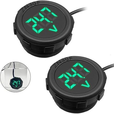 Stück DC 4V-100V Digitalanzeige LED-Voltmeter Wasserdichter Spannungsanzeige-Batterietester für Auto, Motorrad, Boot, LKW, Wohnwagen, Marine (Grün) (1/5)