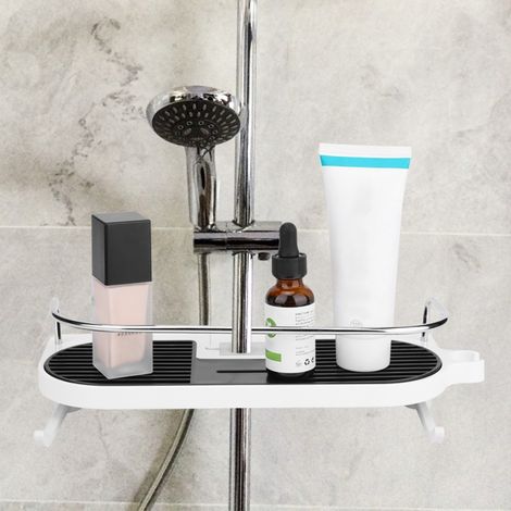 Porte-savon et shampoing multifonctionnel avec barre de levage et support pour pommeau de douche. (1/5)