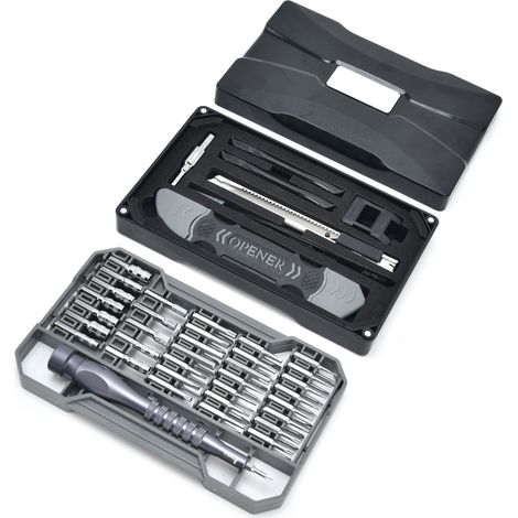 69-teiliges magnetisches Präzisionsschraubendreher-Set, 4 x 28 mm, matt verchromt, lange Bits mit reduziertem Durchmesser, JM-8173 (1/5)