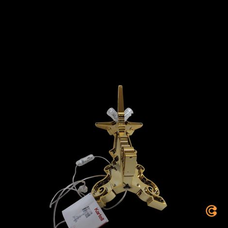 [GEBRAUCHT] B-Ware Kartell Tischleuchte Lampe Bourgie LED Gold Schalter Dimmer Höhenverstellbar (1/2)