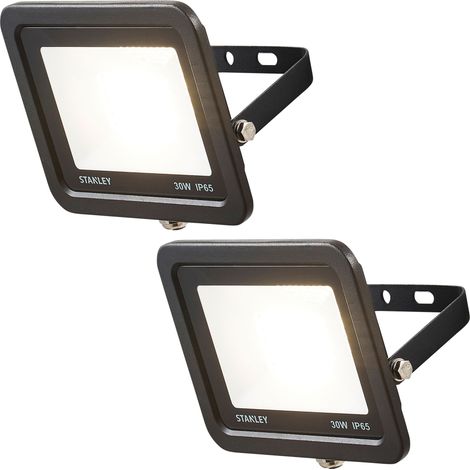 Stanley Floodlight 30 Watt Slimline LED IP65 Rated Garden Fitting - Black Litecraft (1/4)