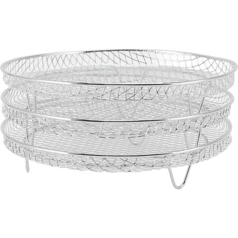 Grille ronde à trois étages en inox pour friteuse à air, compatible avec Cosori et Miiz (1/5)
