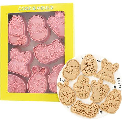 Set mit 8 3D-Osterhasen-Ausstechformen für selbstgemachte Kekse und Gebäck (1/5)
