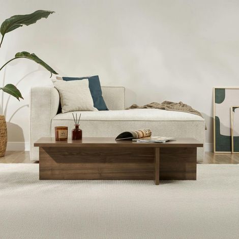 Table basse moderne minimaliste - effet bois de noyer MARFA (1/5)