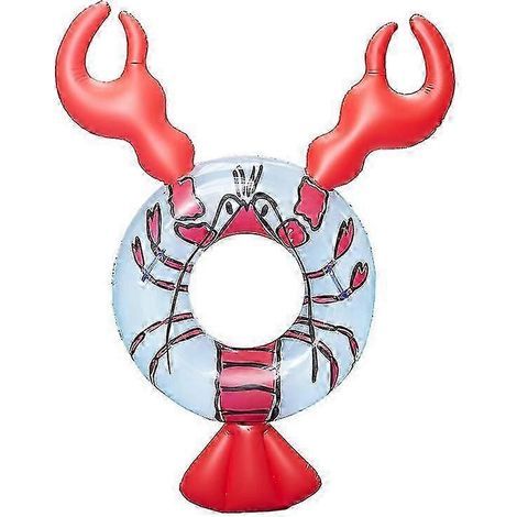 Bouée gonflable, 1 unité, en forme de homard et d'animaux, couleur rouge, pour la natation, accessoire flottant destiné aux loisirs aquatiques.-AquaForge (1/4)