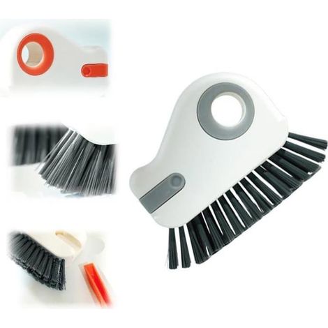 Brosse de nettoyage de rainures 2 en 1 multifonction avec poils durs et , brosse de nettoyage pour joints de porte coulissante (1/5)
