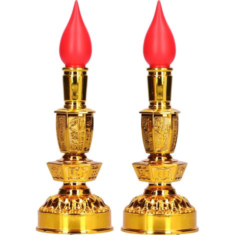Lampe à bougie LED basse consommation style chinois traditionnel rétro bouddhiste, lampe décorative simple et lumineuse (1/5)