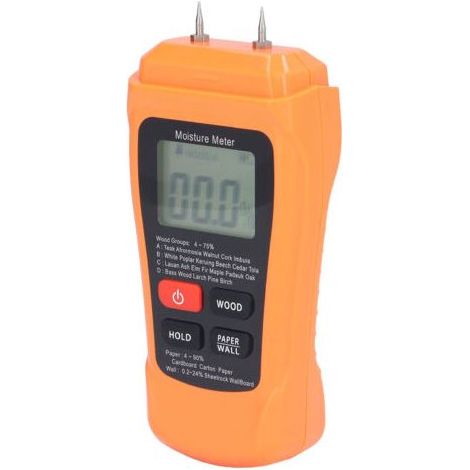 Testeur Humidité, Testeur Humidité Mur & Bois, Humidité, Mortier de Ciment, Détecteur de Teneur en eau avec Rétroéclairage LCD (1/5)