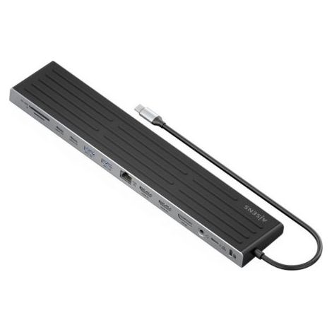 AISENS - USB-C DOCK 13 EN 1, USB-C A 2xHDMI, 1xDISPLAYPORT, 1xRJ45, 3xUSB-A, 2xUSB-C, 1xUSB-C PD, 1xSD, 1xMICRO SD, 1xAUDIO, 1xRANURA KENSINGTON, 30CM