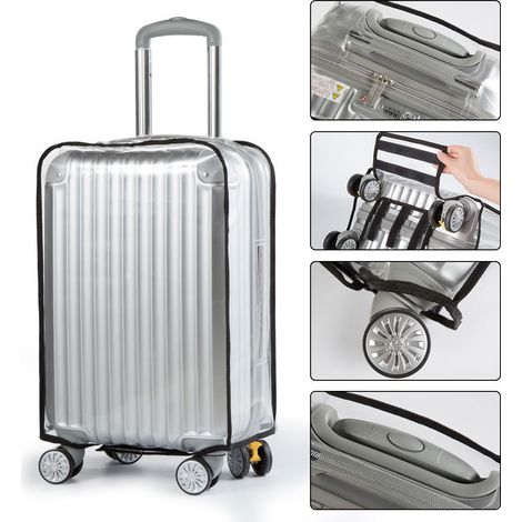 COPERTURA PROTETTIVA PER VALIGIA TRASPARENTE DA VIAGGIO, 56 CM, TAGLIA M