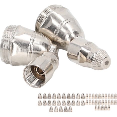 Kit de 50 consommables pour torche de découpe plasma : électrode en cuivre à forte pénétration et buse plasma. (1/5)